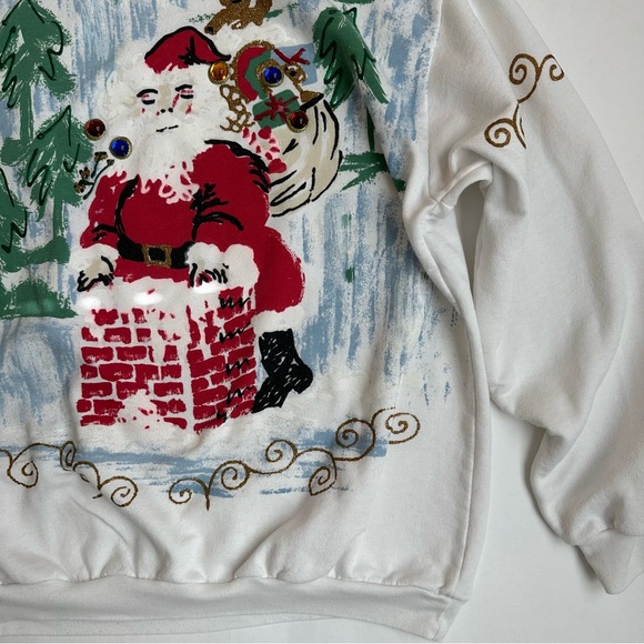 Vintage Ugly Christmas Holiday Sweater Sweatshirt L - Picture 6 of 16